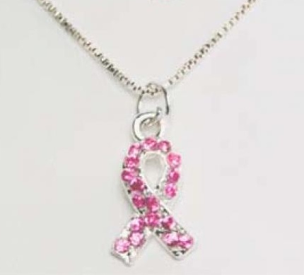 Breast Cancer Awareness Ribbon Necklace In Rose Gold With Pavé Pink  Sapphires – MSBLUE Jewelry