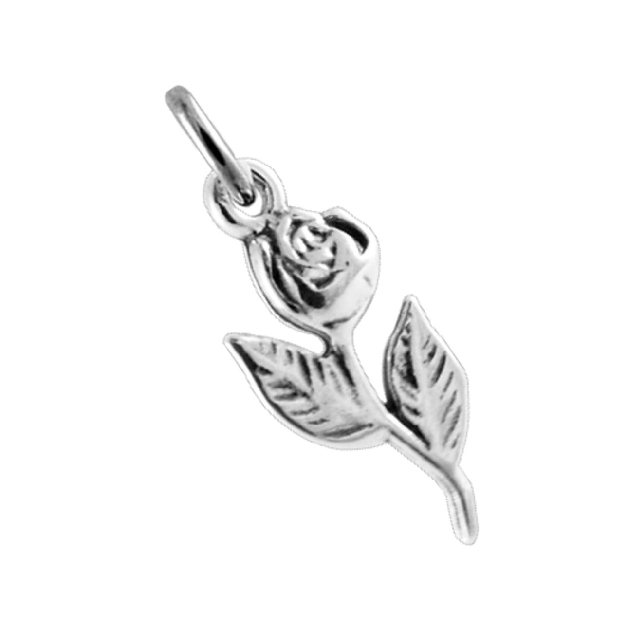 BULK 15 Rose Flower Charm Silver by TIJC SP0170B | (713) 783-2217