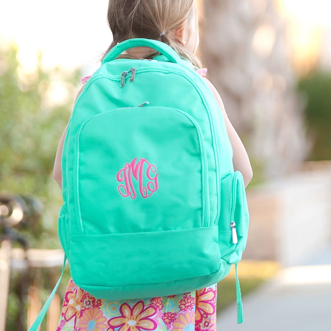 Girls Monogram Mint Backpack Charming Chick