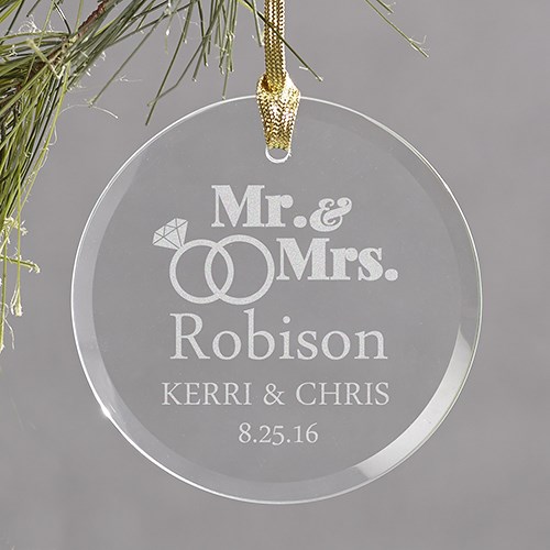 just married christmas tree ornament