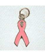 Breast Cancer Awareness Pink Ribbon Enamel Charm