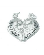 Mother Daughter Heart Breakaway Sterling Silver Charm