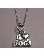 I Love Dogs Sterling Silver Necklace