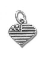 Flag Heart Sterling Silver Charm