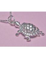 Turtle Charm Sterling Silver Necklace