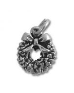 Sterling Silver Christmas Wreath Charm