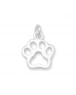 Sterling Silver Paw Print Outline Charm