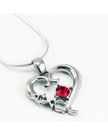 Alpha Chi Omega Red Swarovski Crystal Heart Pendant for Necklace