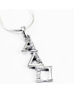 Alpha Delta Pi Diamond Diagonal Lavalier Pendant for Necklace