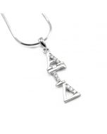 Alpha Gamma Delta Diamond Diagonal Lavalier Pendant for Necklace