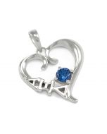 Alpha Xi Delta Blue Swarovski Crystal Heart Pendant for Necklace