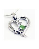 Kappa Delta Green Swarovski Crystal Heart Pendant for Necklace