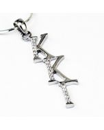 Kappa Kappa Gamma Diamond Diagonal Lavalier Pendant for Necklace