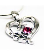 Phi Mu Pink Swarovski Crystal Heart Pendant for Necklace