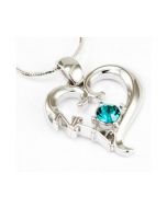 Zeta Tau Alpha Turquoise Swarovski Crystal Heart Pendant for Necklace