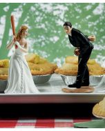 Baseball Bride and Groom Wedding Cake Topper
