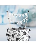 Just Married Flags Cake Topper