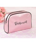 Pink Satin Bridesmaid Cosmetic Bag