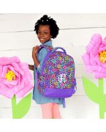 Girls Monogrammed Purple Petals Backpack