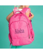 Girls Monogrammed Hot Pink Backpack