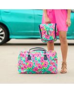 Personalized Pink Floral Weekender Travel Bag