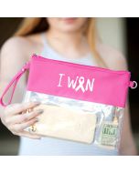 I Won Pink Ribbon Clear Purse for Breast Cancer Survivors
