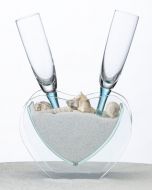 Beach Wedding Toasting Glass Set with Engraving