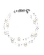 Custom Swarovski Crystal and Pearl Illusion Bracelet - Up to 6 Strands