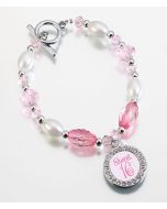 Pink Crystal & Pearl Sweet 16 Bracelet