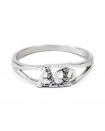 Alpha Phi Greek Letter Ring with Diamonds
