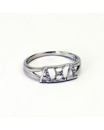 Alpha Xi Delta Greek Letter Ring with Diamonds