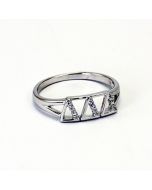 Tri Delta Delta Delta Greek Letter Ring with Diamonds
