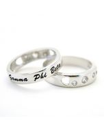 Gamma Phi Beta Heart CZ Band Ring