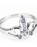 Kappa Kappa Gamma Fleur De Lis Ring with Diamonds