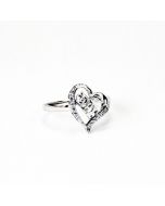 Phi Sigma Sigma Heart Ring with Diamonds