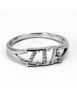 Zeta Tau Alpha Greek Letter Ring with Diamonds