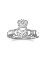 CZ Sterling Silver Claddagh Celtic Ring