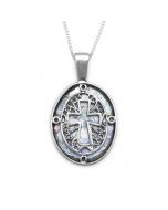 Sterling Silver Roman Glass Cross Necklace