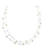Custom Swarovski Crystal and Pearl Illusion Necklace - Up to 6 Strands