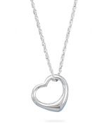 Sterling Silver Floating Heart Charm Necklace
