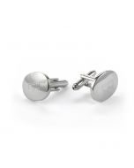 Oval Engraved Silver Cuff Links