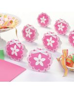 Pink Flower Favor Boxes - Set of 12