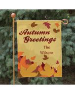 Personalized Autumn Greetings Garden Flag