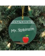 Chalkboard Personalized Teacher Christmas Tree Ornament