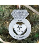 Personalized Engaged Christmas Tree Ornament