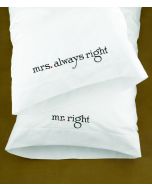 Mr and Mrs Right Pillow Case Wedding Gift Set