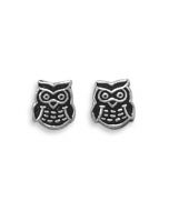 Sterling Silver Owl Stud Earrings