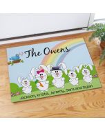 Easter Bunny Family Welcome Doormat
