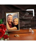25th Anniversary Personalized Glass Picture Frame