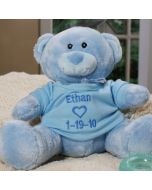 Personalized New Baby Boy Blue Teddy Bear